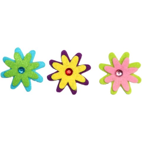 Naklejka (nalepka) Craft-Fun Series kwiatki z kryształkiem Titanum (DF009C)