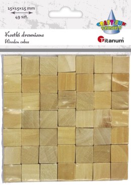 Ozdoba drewniana Titanum Craft-Fun Series Kostki drewniane 15x15mm 49szt.
