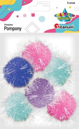 Pompony Titanum Craft-Fun Series Brokatowane mix 6 szt (20TH1020-19)