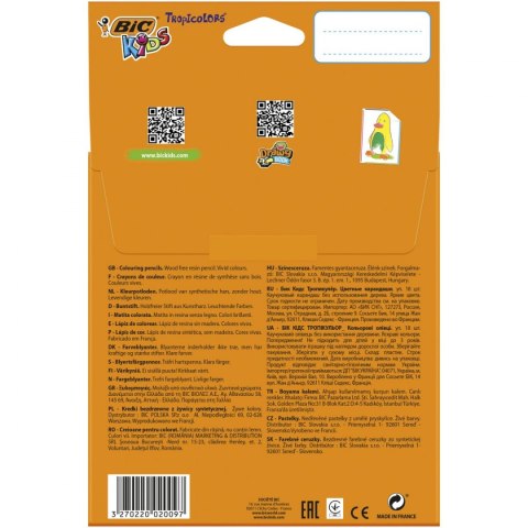 Kredki ołówkowe Tropicolors 2 18 kol 18 kol. Bic Kids (832567)