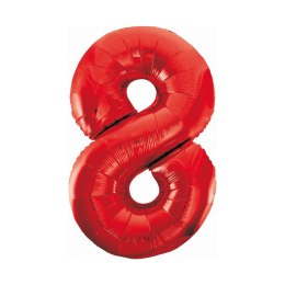 Balon foliowy Godan cyfra 8 czerwona 85cm (BCHCW8)