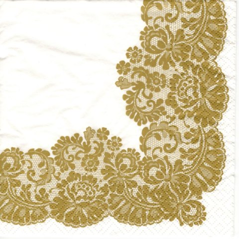 Serwetki Lacy frame gold mix bibuła [mm:] 330x330 Paw (TL702609)