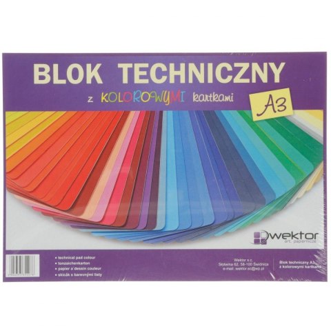 Blok techniczny Wektor kolor A3 mix 160g 10k