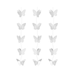 Girlanda Motylki Białe Godan (WM-DWMB)
