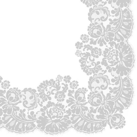 Serwetki Paw Lacy frame silver biały papier [mm:] 330x330 (TL702608)