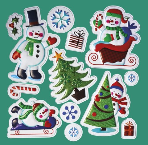 Naklejka (nalepka) Craft-Fun Series Boże Narodzenie bałwanki, choinki, prezenty Titanum (TON-1001)