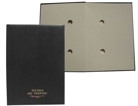 Teczka do podpisu A4 czarny 20k. karton pokryty folią Warta