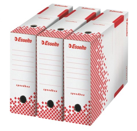Pudło archiwizacyjne Speedbox biało-czerwony karton [mm:] 100x250x 350 Esselte (623908)