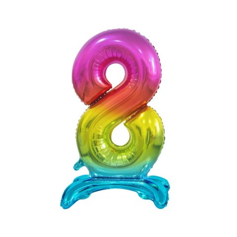 Balon gumowy Beauty&Charm cyfra stojąca tęczowa kolorowa 750mm 30cal Godan (BC-AST8)