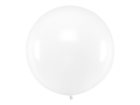 Balon gumowy Partydeco okrągły 1m, Pastel White biały 1000mm (OLBO-002)