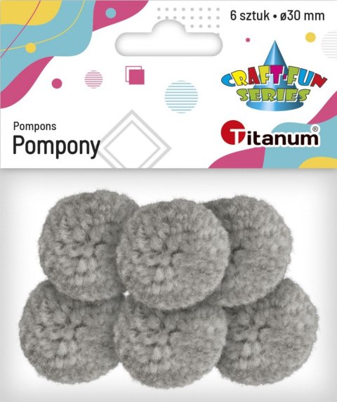 Pompony Titanum Craft-Fun Series pastelowe szary jasny 6 szt (DIY19308)