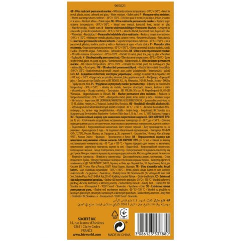 Marker permanentny Marking wkład czarny okrągła końcówka Bic (964800)