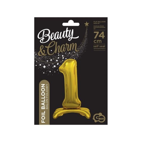 Balon gumowy Godan Beauty&Charm cyfra stojąca złota złota (BC-ASZ1)