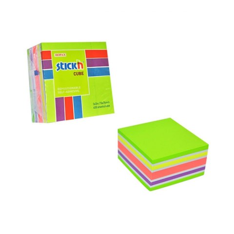 Notes samoprzylepny (karteczki) neon mix 400k [mm:] 76x76 Stick'n (21537)