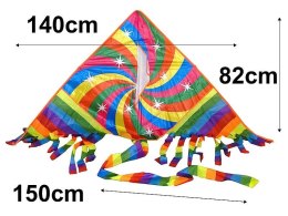 Latawiec Adar tęczowy 140x82cm + ogon dł.150cm (495968)