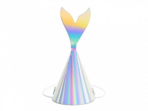 Czapka party Partydeco Syrenka, opalizujący, 18cm srebrna papier (CPP19-017)