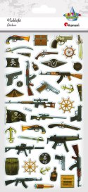 Naklejka (nalepka) Craft-Fun Series wypukła pistolety, karabiny, strzelby, akcesoria pirackie Titanum (JN-D26)