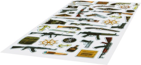 Naklejka (nalepka) Craft-Fun Series wypukła pistolety, karabiny, strzelby, akcesoria pirackie Titanum (JN-D26)