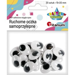 Oczy samoprzylepne Titanum Craft-Fun Series owalne ruchome 15x20mm