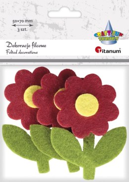 Ozdoba filcowa Titanum Craft-Fun Series kwiatki z łodygą (EA081)