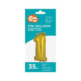 Balon foliowy Godan cyfra 1 złoty 35 cm (FG-C35Z1)