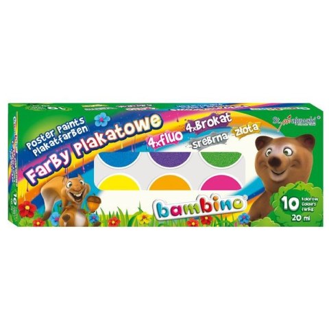 Farby plakatowe 10 kol kolor: mix 20ml 10 kolor. St.Majewski