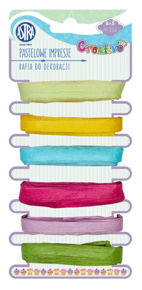 Rafia rafia 6x5m pastelowe inspiracje mix 21g 5m Astra Creativo (5901137111216)