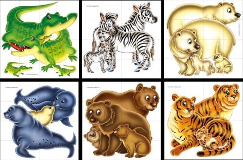 Klocki obrazkowe 16 elementowe Adamigo