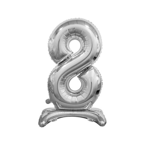 Balon gumowy Beauty&Charm cyfra stojąca srebrna srebrna 750mm 30cal Godan (BC-ASS8)