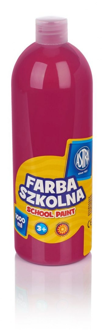 Farby plakatowe szkolne kolor: różowy 1000ml 1 kolor. Astra