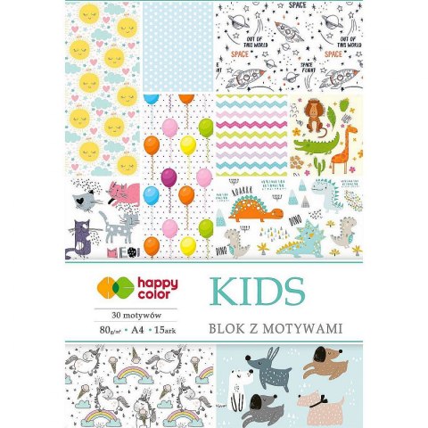 Zeszyt papierów kolorowych Kids Natura 30 motyw A4 80g 15k Happy Color (3808 2030-K)