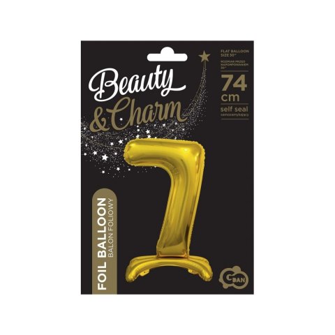 Balon gumowy Beauty&Charm cyfra stojąca złota złota 750mm 30cal Godan (BC-ASZ7)