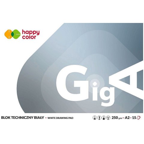 Blok techniczny Happy Color A2 biały 250g 15k (HA 3725 4060-00)