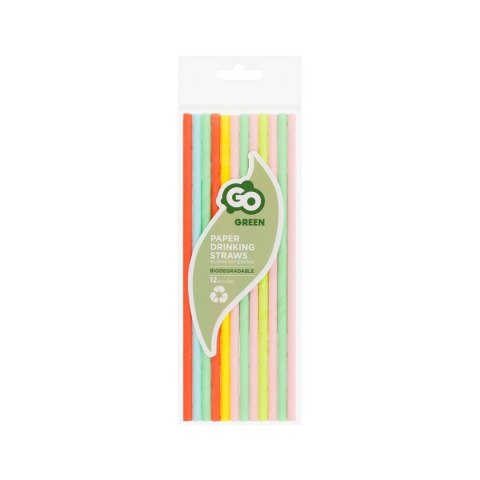 Słomka papierowe, pastelowy mix 6x197 mm/12szt. 12 szt Godan (SG-RPPM12)