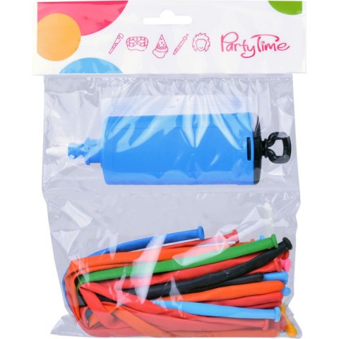 Balon gumowy do modelowania z pompką 20 szt. mix Arpex (K5143)