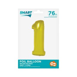 Balon foliowy Godan Smart cyfra 1 złota 76cm (CH-SZLI)