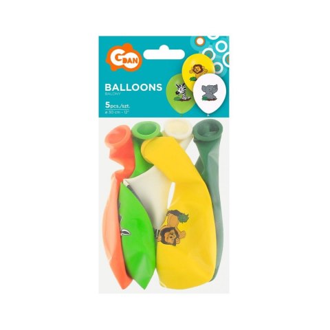 Balon gumowy Safari 5szt. mix 300mm 12cal Godan (GZ-SAF5)