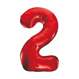 Balon foliowy Godan cyfra 2 czerwona 85cm (BCHCW2)