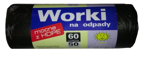 Worki na śmieci Amaks 60L HDPE czarne 50 szt.