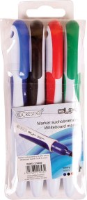 Marker suchościeralny Slim wkład 4 kolory 1,0-2,0mm okrągła końcówka Cresco (270040)