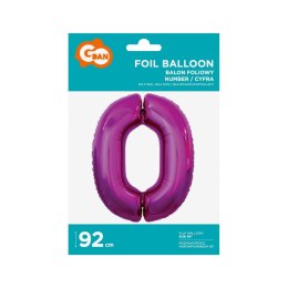 Balon foliowy Godan cyfra 0 różowa 85 cm 45cal (FG-C85r0)