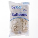 Balon gumowy metalizowany 100 szt biały metalizowany 12cal Partydeco (12m-070)