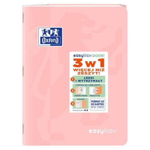 Zeszyt EASYBOOK PASTEL A5 60k. 90g krata Oxford (400161235)