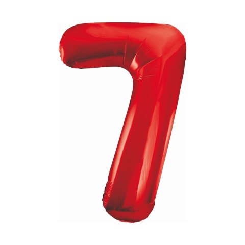 Balon foliowy cyfra 7 czerwona 85cm 40cal Godan (BCHCW7)