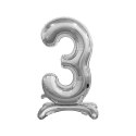 Balon gumowy Godan Beauty&Charm cyfra stojąca srebrna Srebrny 30cal (BC-ASS3)
