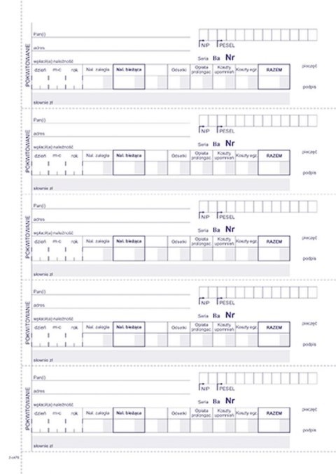 Druk samokopiujący Kwitariusz przychodowy A5,oryg.+ 2 kopie A5 60k. Michalczyk i Prokop (400-3)