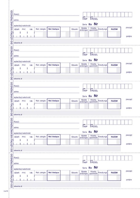Druk samokopiujący Kwitariusz przychodowy A5,oryg.+ 2 kopie A5 60k. Michalczyk i Prokop (400-3)