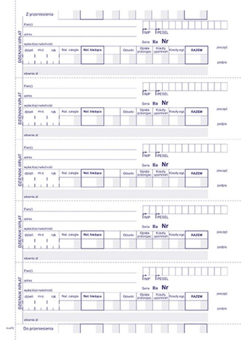 Druk samokopiujący Kwitariusz przychodowy A5,oryg.+ 2 kopie A5 60k. Michalczyk i Prokop (400-3)