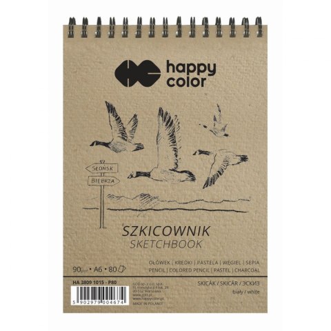 Blok artystyczny Happy Color szkicownik A6 90g 80k Gdd (HA 3809 1015-P80)
