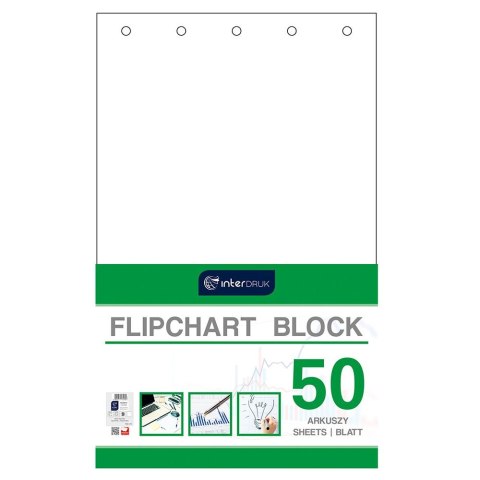 Blok do tablic flipchart 50k. 80g czysty [mm:] 1000x640 Interdruk (FLI50)